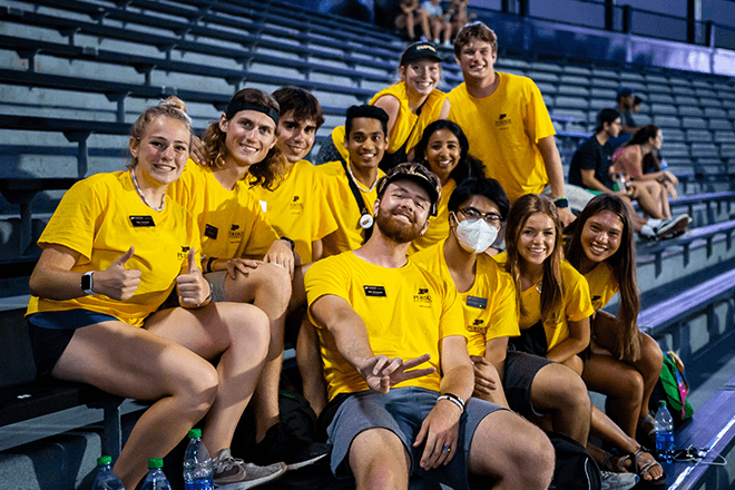 Students in arena